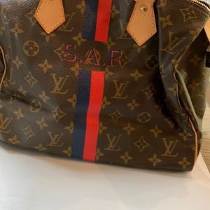 Louie Vuitton small speedy monogrammed with initials SAF